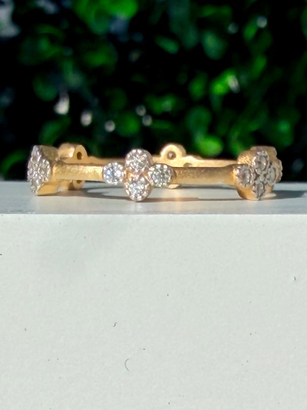 Frieda Rothman Pavé Clover Stacking Ring Eternity Band in Gold & Sterling Silver